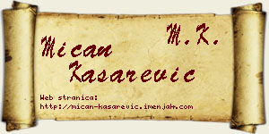 Mićan Kašarević vizit kartica